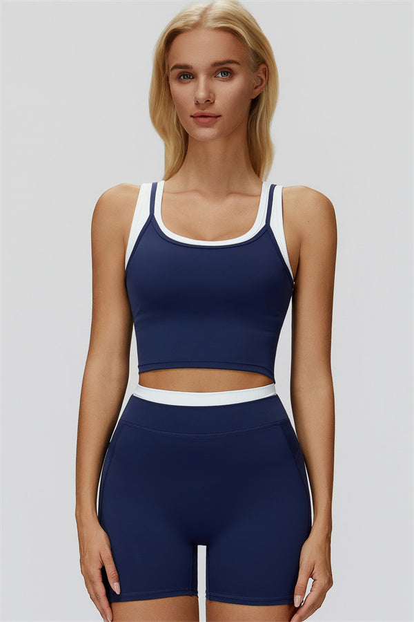 The Canyon Crop Tank Shorts 2-Piece Set Cobalt