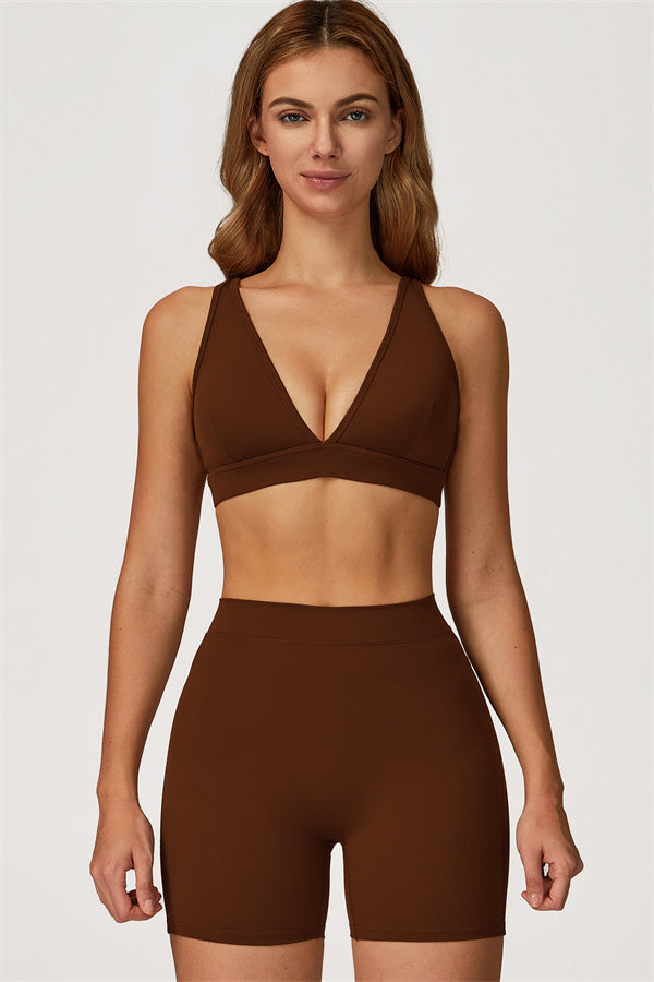 The Axis Sports Bra Shorts 2-Piece Set Bistre