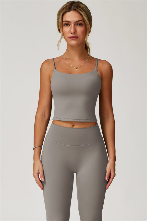The Agile Crop Top Leggings 2-Piece Set Caramel