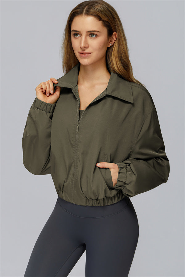 The Elle Form Crop Zip Jacket