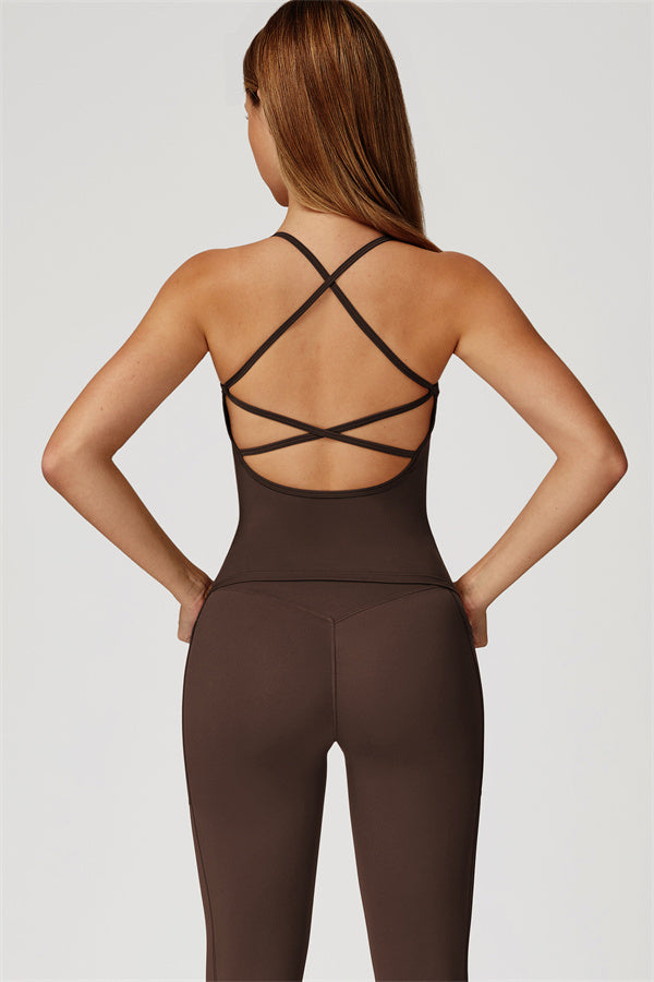The Propel Crop Top Leggings 2-Piece Set Bistre