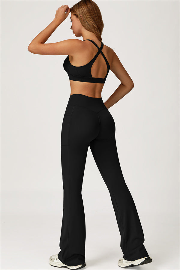The Glacier Sports Bra Flared Leggings 2-Piece Set