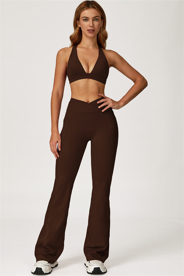 The Glacier Sports Bra Flared Leggings 2-Piece Set