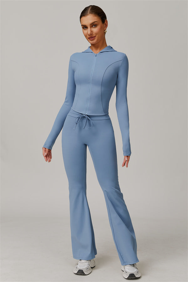 The Lumina Hooded Jacket Flared Leggings 2-Piece Set UPF 50+