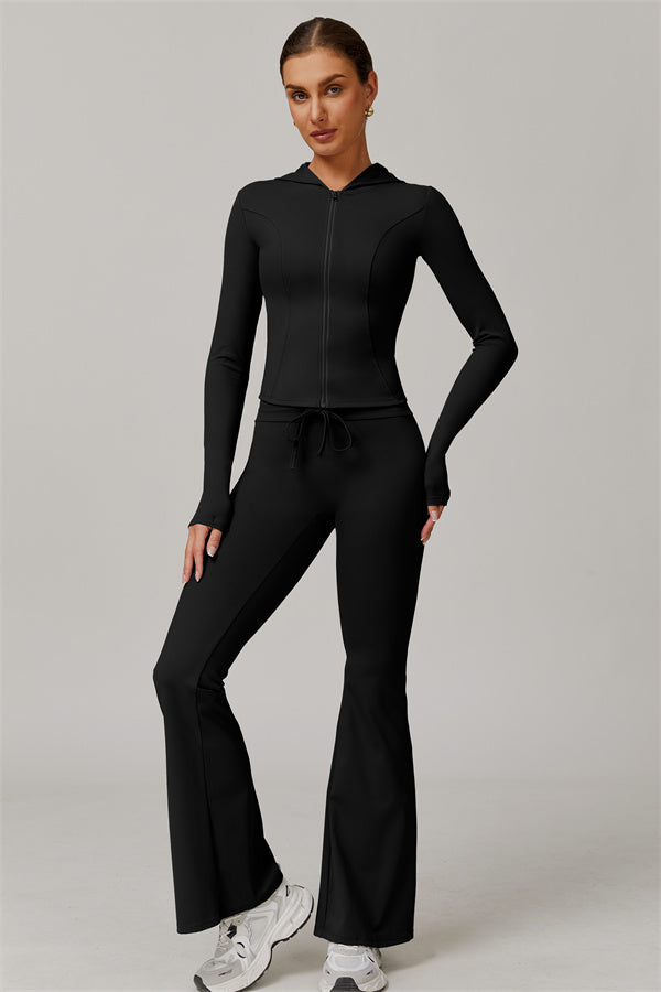 The Lumina Hooded Jacket Flared Leggings 2-Piece Set UPF 50+