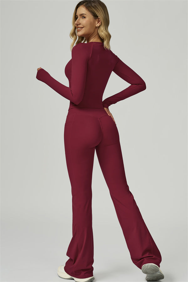 The FlexFit Active Top Flared Leggings 2-Piece Set