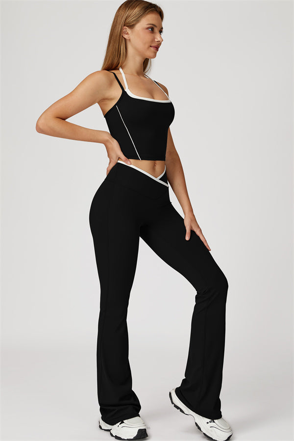 The Radiant Crop Top Flared Leggings 2-Piece Set