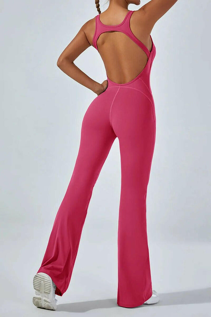 Lea Sculpt Flared Jumpsuit Hot pink