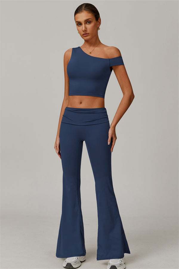 The Pearl Crop Top Flared Leggings 2-Piece Set