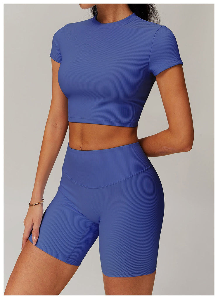 Casey T-Sleeve Top & Shorts Set Iris