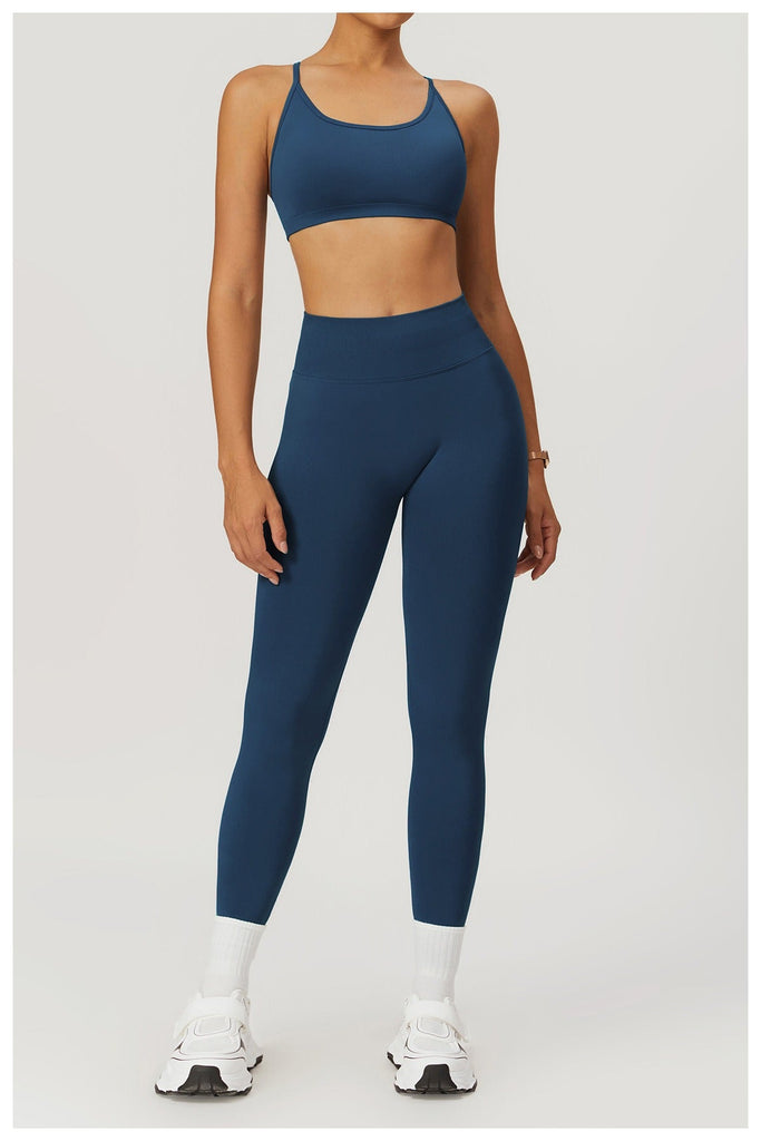 Piper Scoop Top & Leggings Set Titanium blue