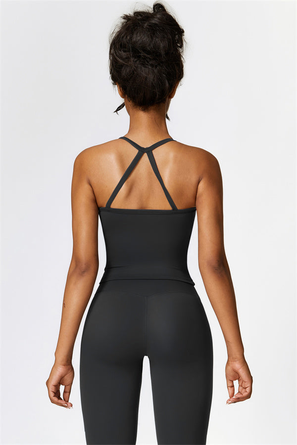 The Isabella Crop Top Leggings 2-Piece Set Black