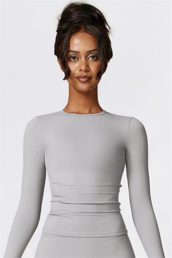 The Isabella Long Sleeve T-shirt Light Grey