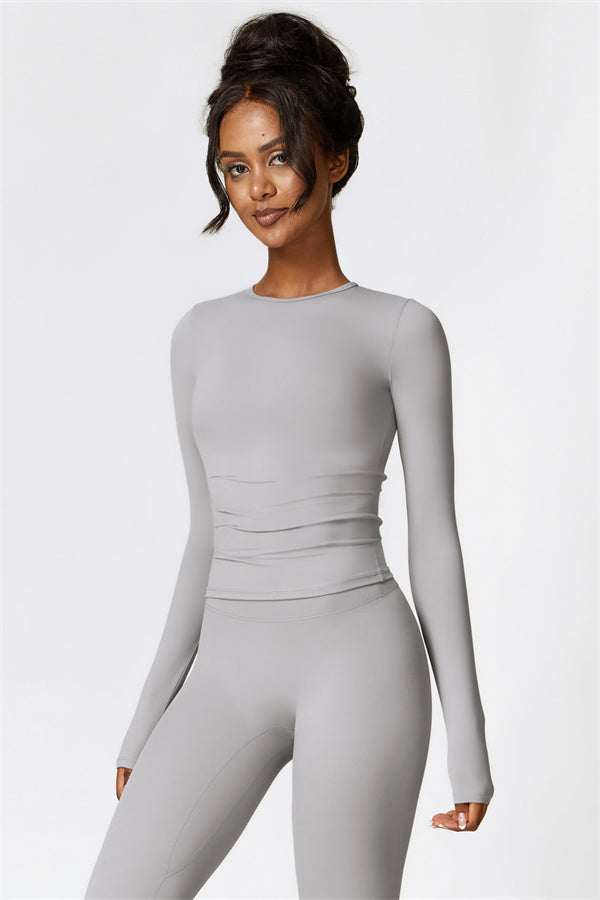The Isabella Long Sleeve T-shirt Leggings 2-Piece Set Light Grey