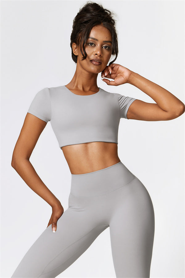 The Isabella T-shirt Leggings 2-Piece Set Light Grey