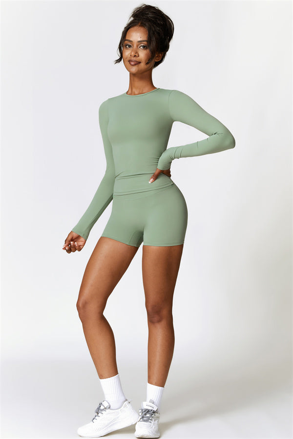 The Isabella Long Sleeve T-shirt Shorts 2-Piece Set