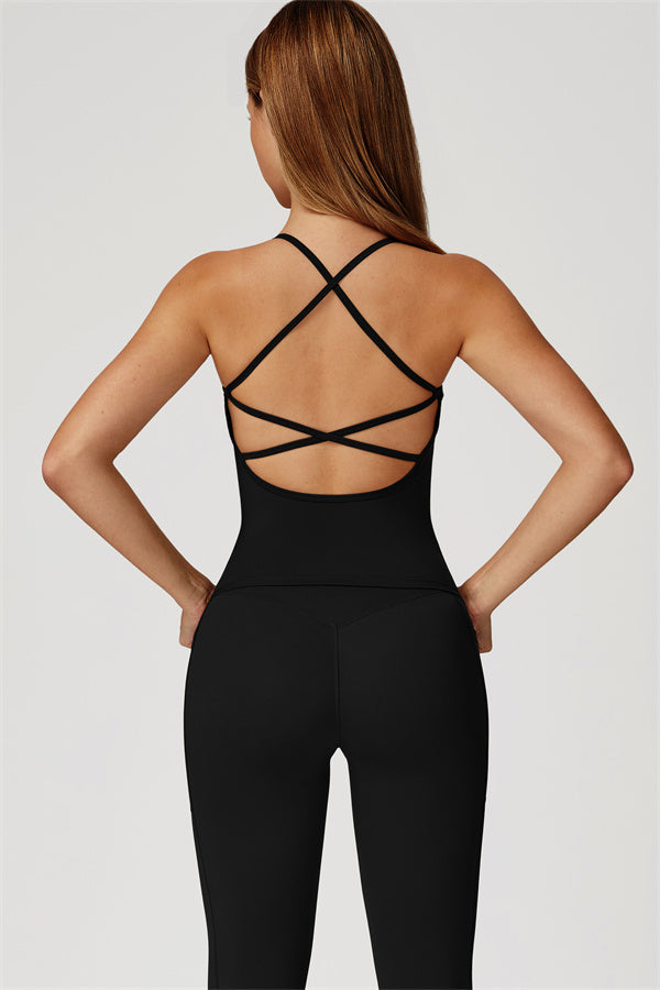 The Propel Crop Top Leggings 2-Piece Set Black