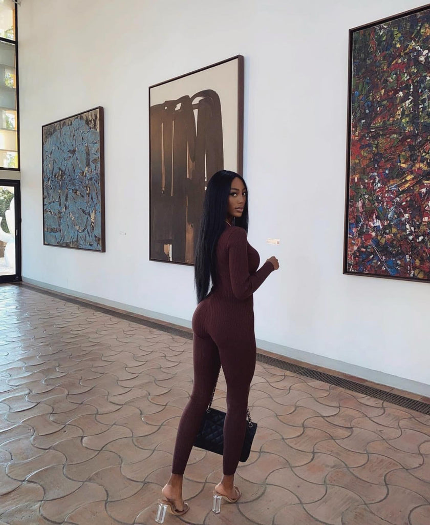 Zip Up Luxe Ribbed Jumpsuit