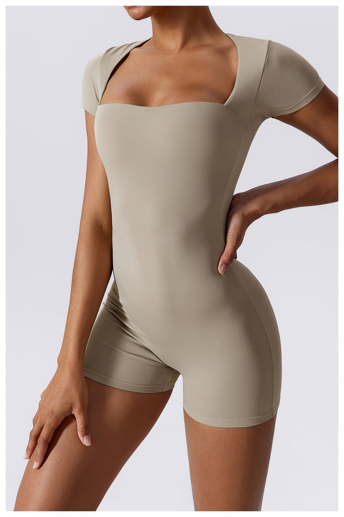 Square Double Lined Romper Stone
