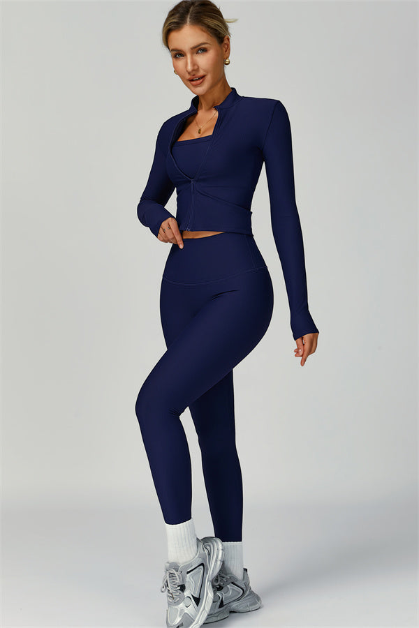 The Burst Jacket Sports Bra Leggings 3-Piece Set