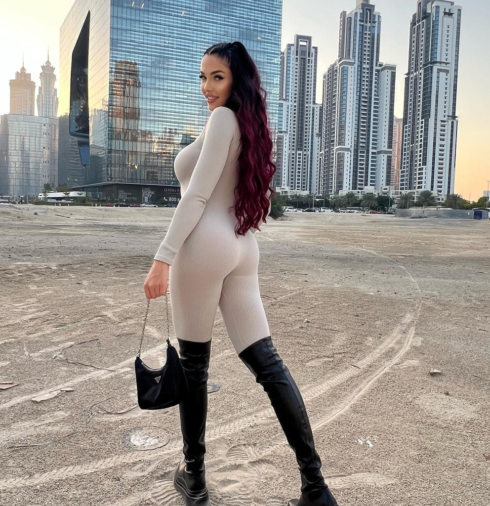 Zip Up Luxe Ribbed Jumpsuit