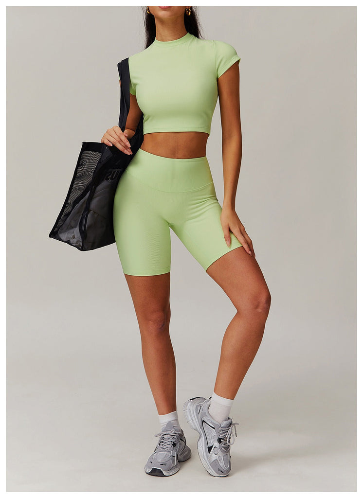 Casey T-Sleeve Top & Shorts Set Spring green