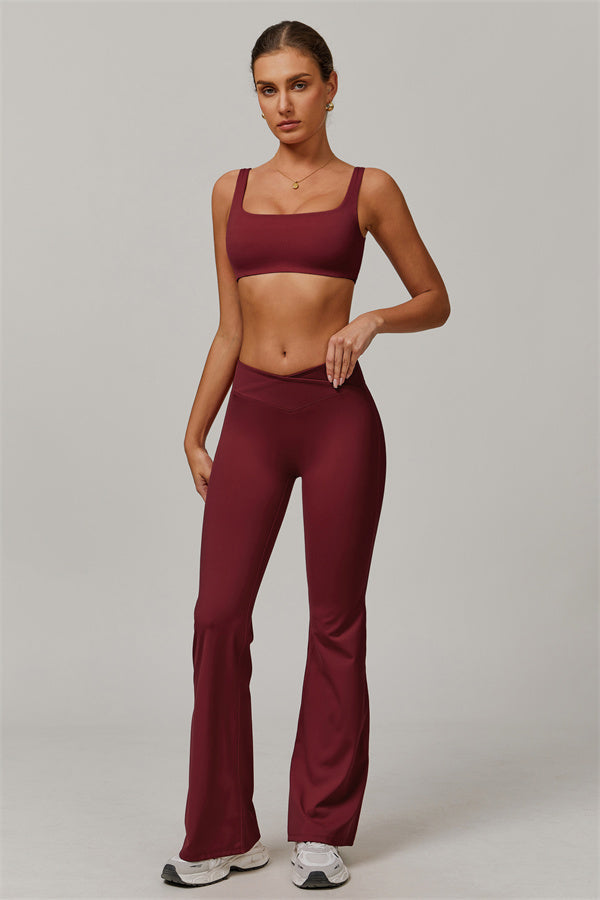 The Halo Sports Bra Flared Leggings 2-Piece Set