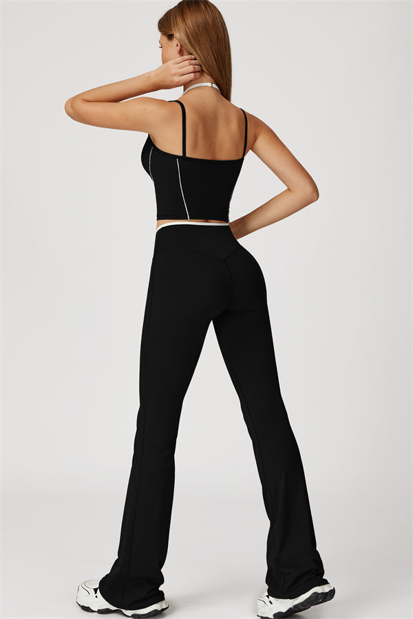 The Radiant Crop Top Flared Leggings 2-Piece Set