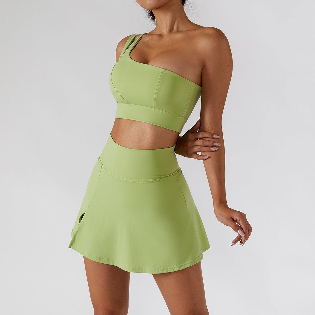Noa Asymmetric Top & Skort set Avocado