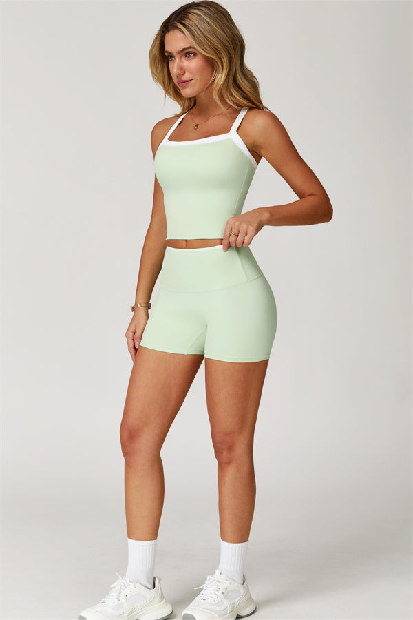 The Quest Cross Back Crop Top Shorts 2-Piece Set