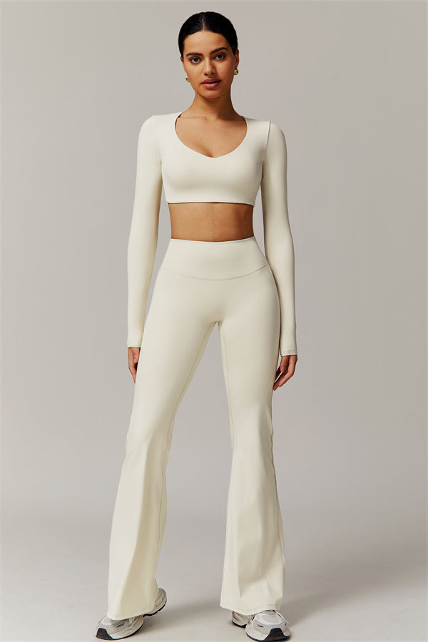 The Delicate Long Sleeve T-shirt Flared Leggings 2-Piece Set