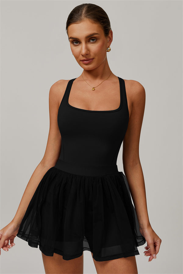 The Pearl Tennis Dress Black
