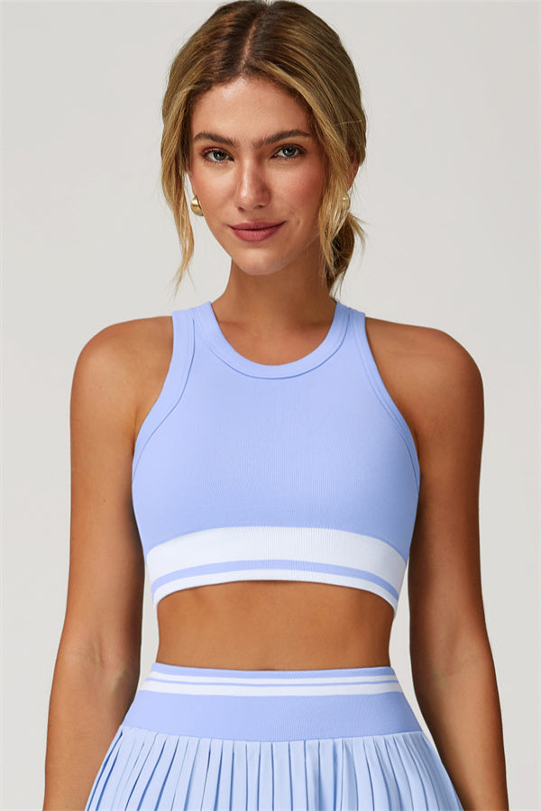The Elan Crop Top Periwinkle