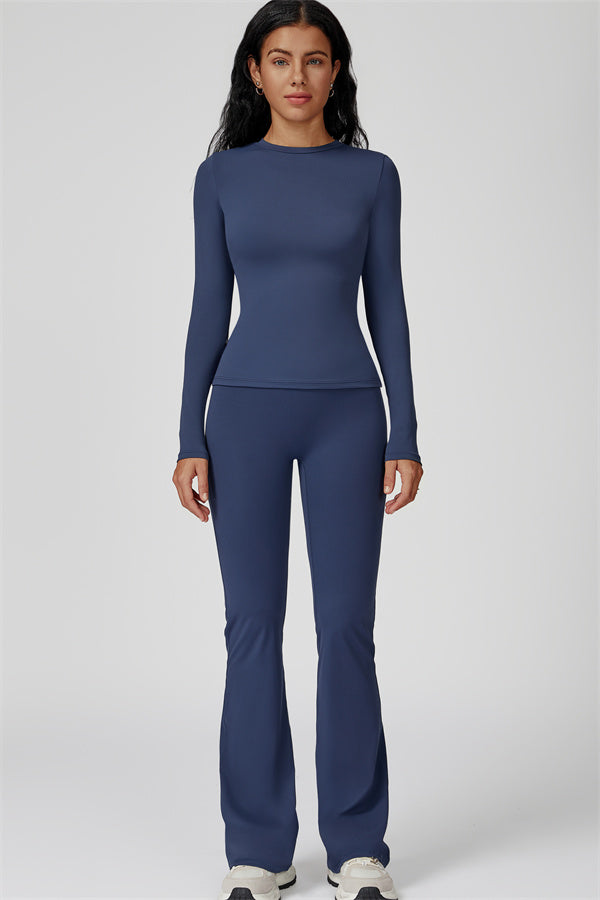 The Oasis Long Sleeve T-shirt Flared Leggings 2-Piece Set