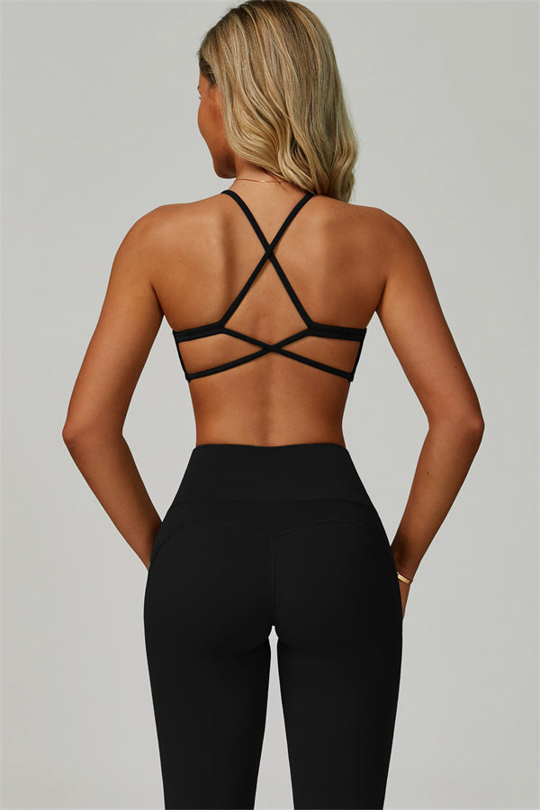 The Bold Cross Back Sports Bra Flared Leggings 2-Piece Set