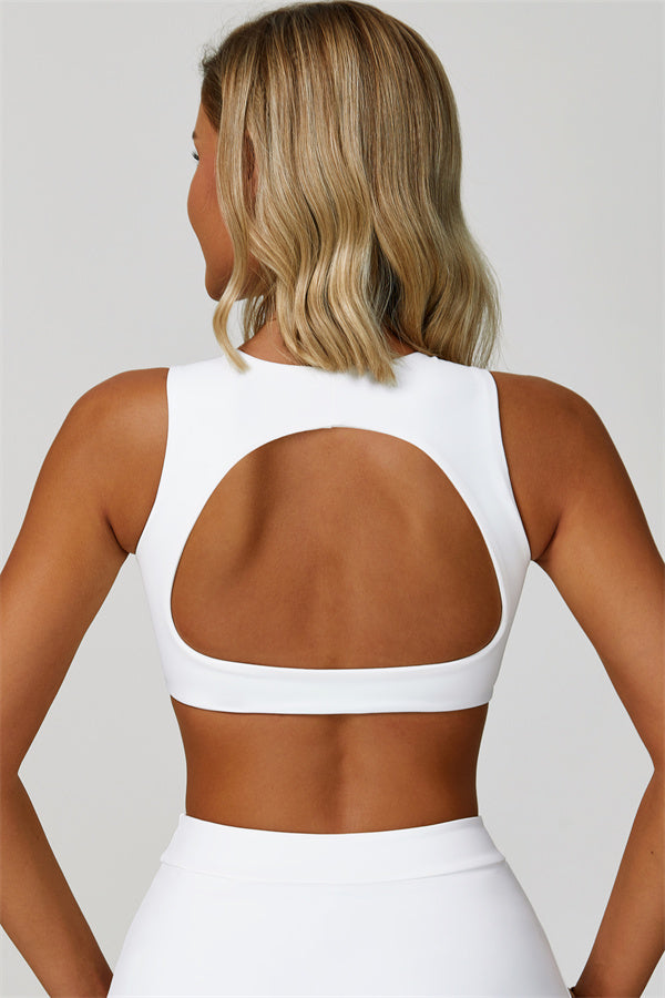The Luster Sports Bra Pearl White
