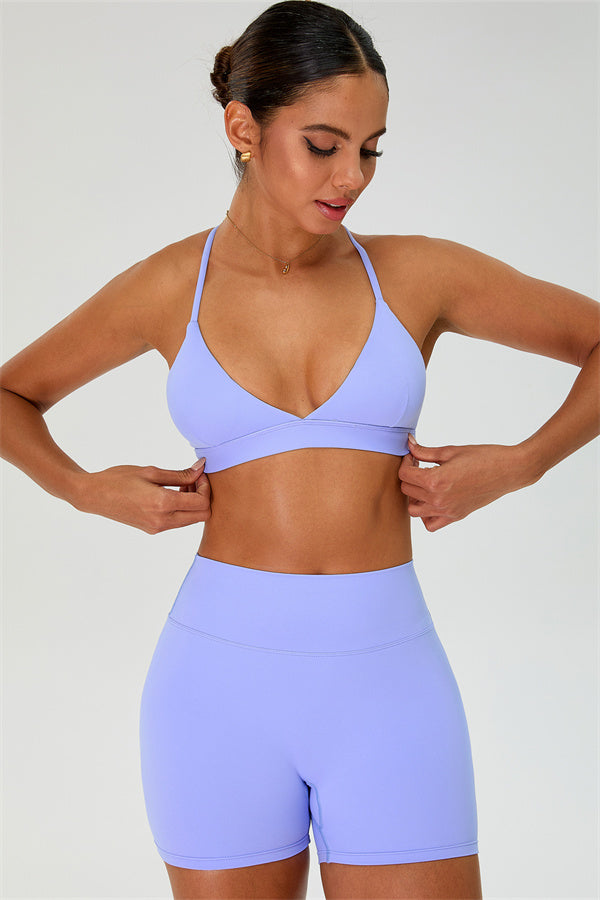 The Ember Sports Bra Shorts 2-Piece Set Periwinkle