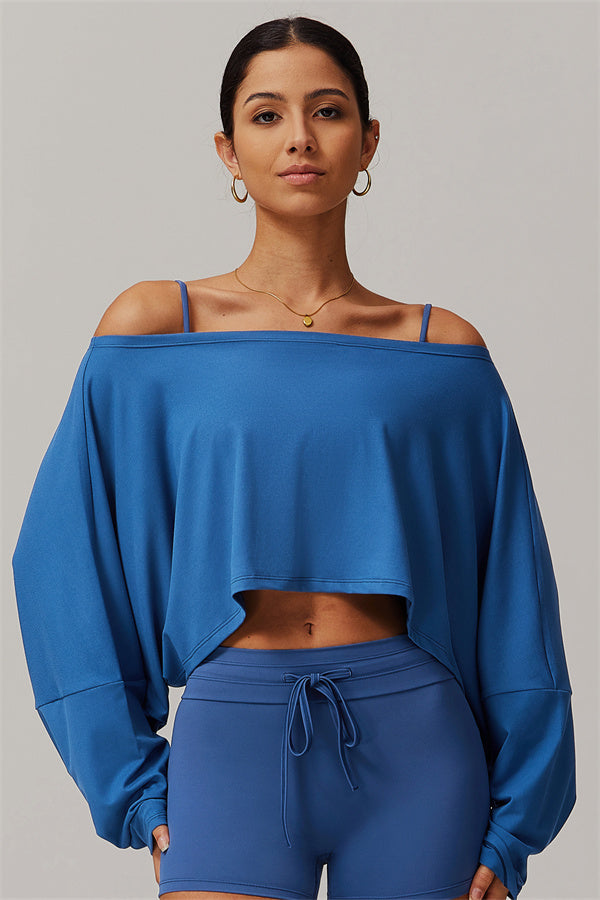 The Resonate Drift Cropped Pullover Cool Blue