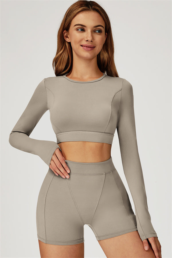 The Conquer Long Sleeve T-shirt Shorts 2-Piece Set