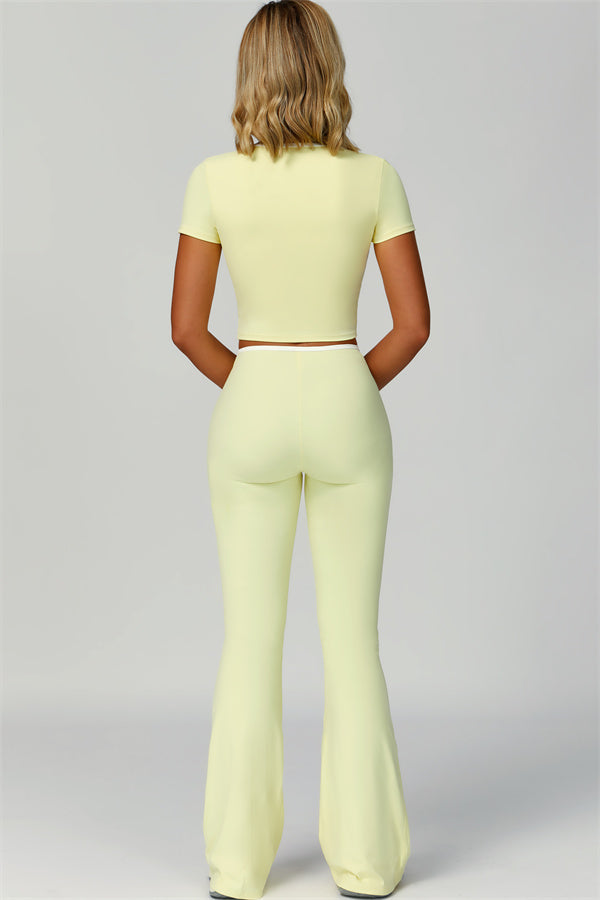 The Skyline Tie Top Flared Leggings Headband 3-Piece Set