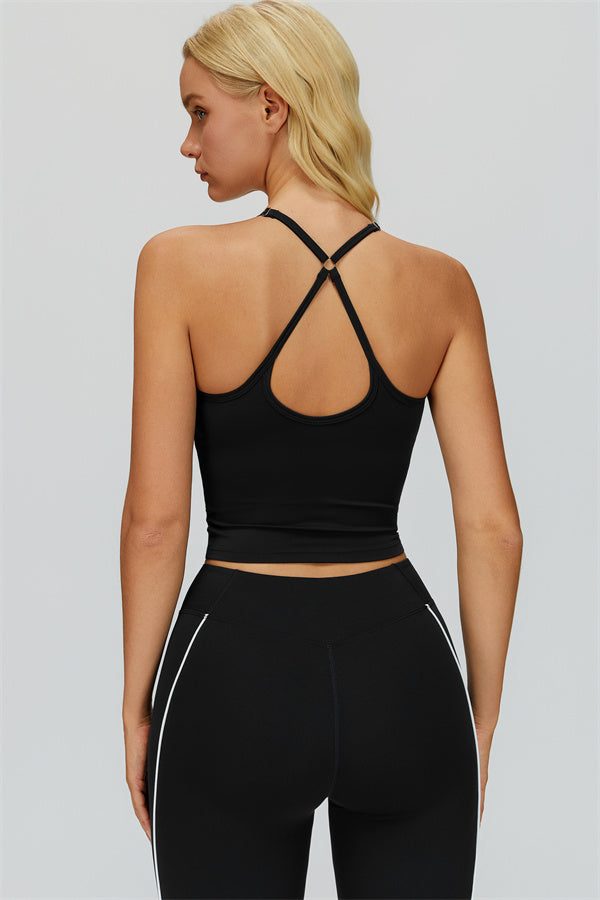 The Whisper Crop Top Leggings 2-Piece Set Black