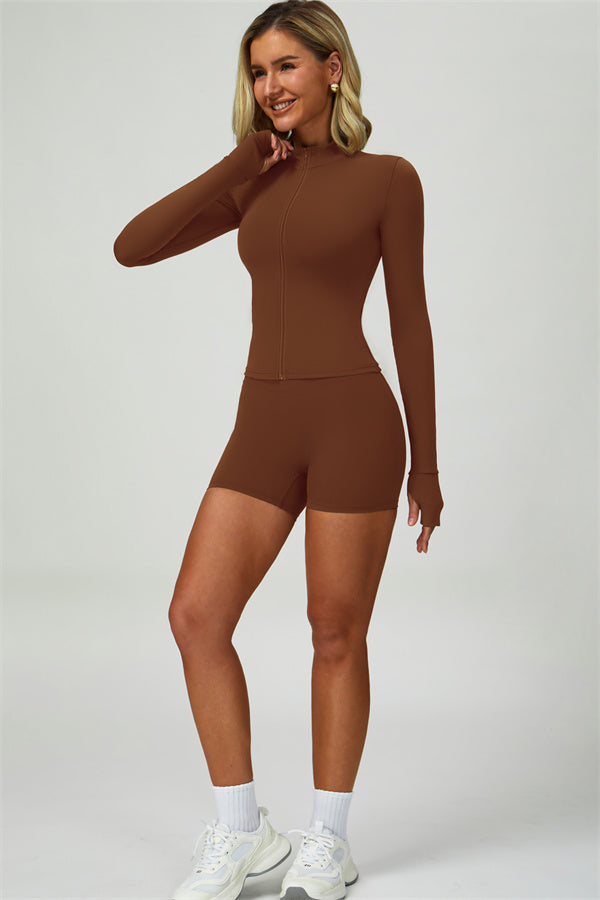 The Seraphine Jacket Sports Bra Shorts 3-Piece Set