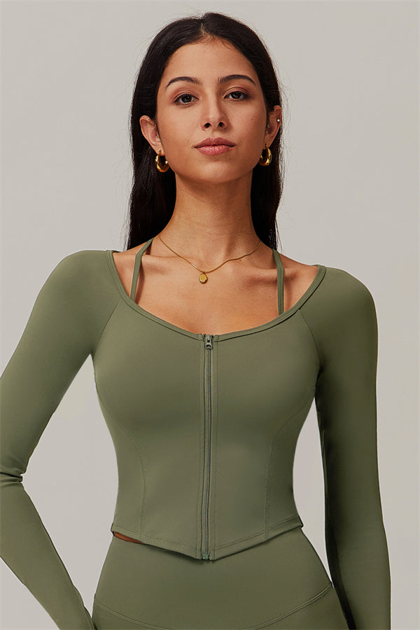 The Revive Crop Top Khaki