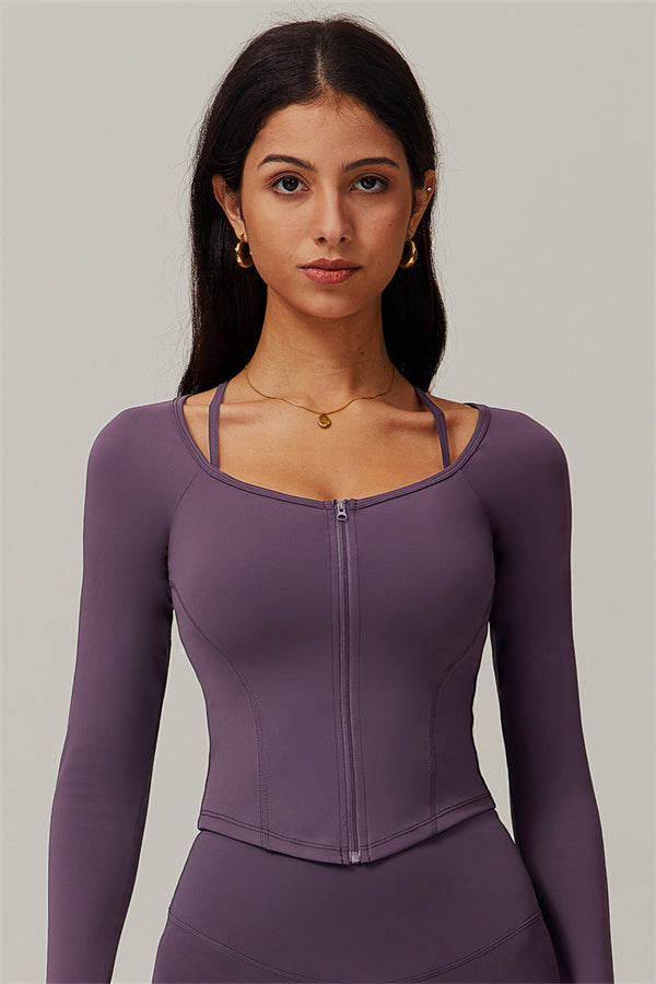 The Revive Crop Top Plum Purple