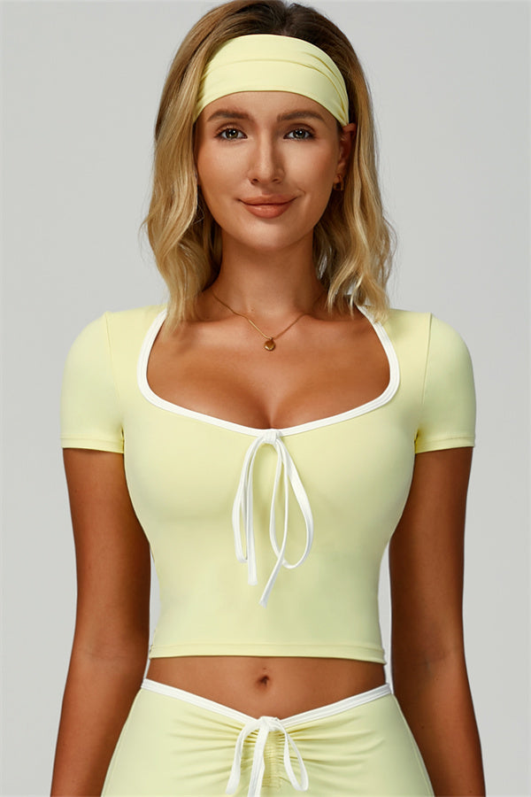 The Skyline Tie Top Yellow Tan