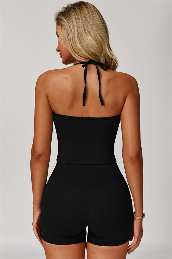 The Refesh Halter Crop Top Shorts 2-Piece Set