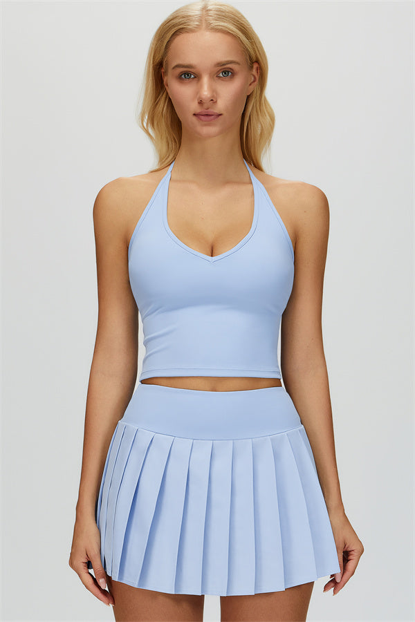 The Dreamy Crop Top Skirt 2-Piece Set Blue Angel