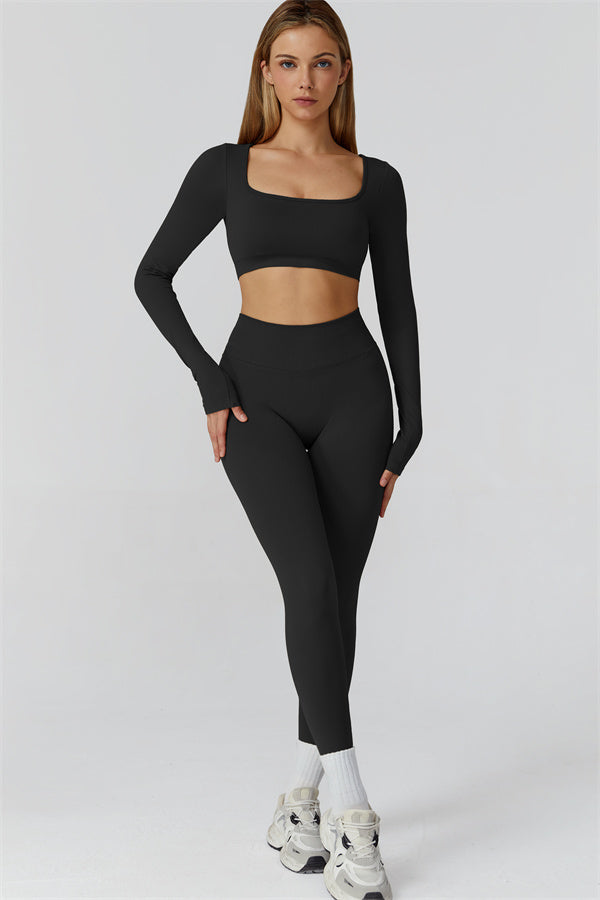 The Reign Long Sleeve Crop Top Leggings 2-Piece Set