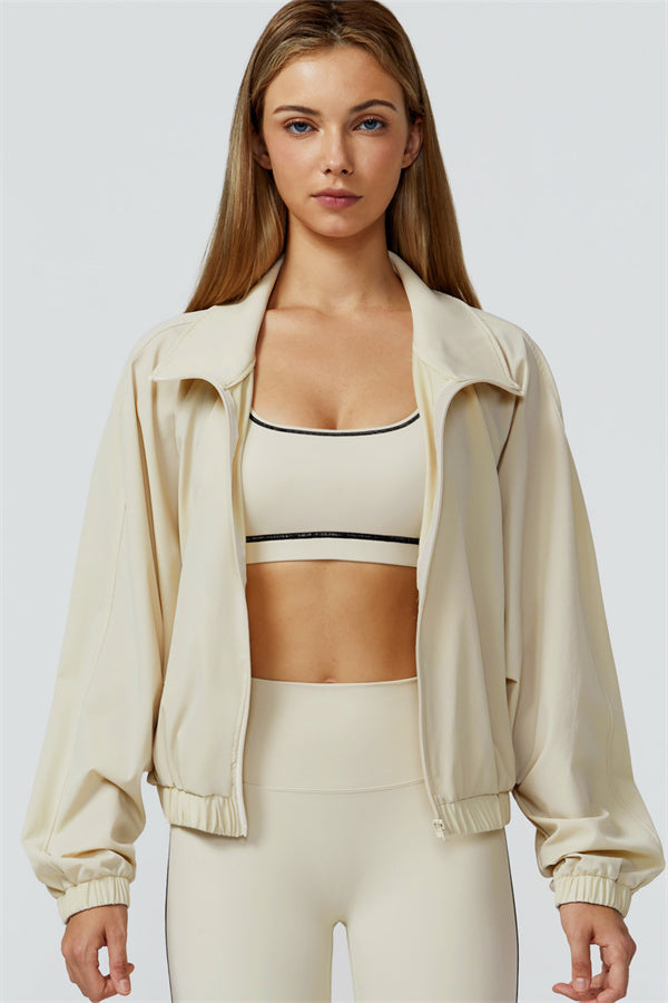 The Venus Zip Jacket Almond