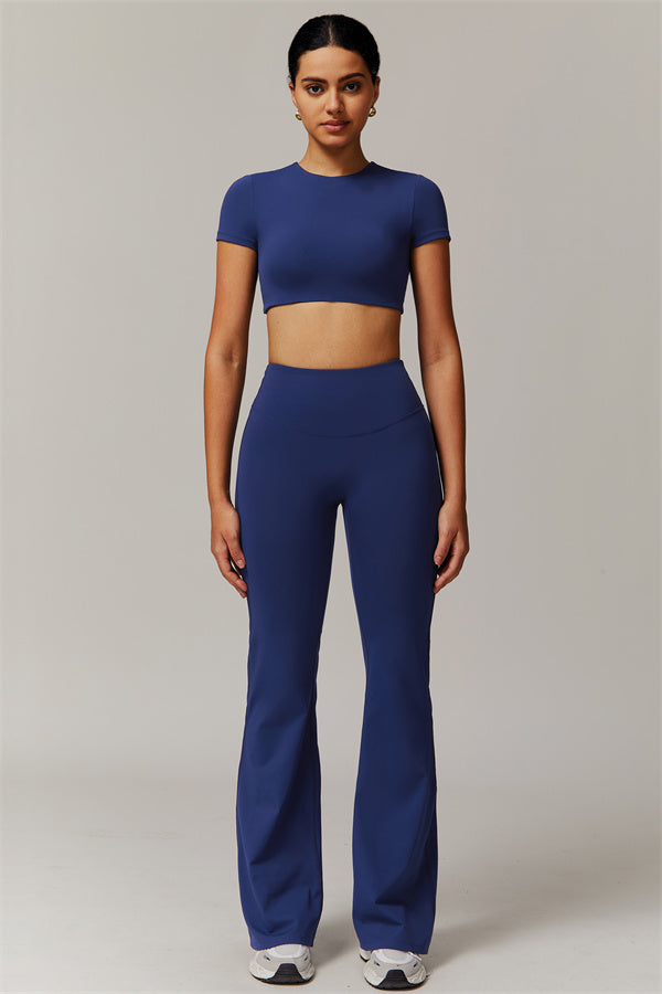 The Delicate Crop Top Flared Leggings 2-Piece Set